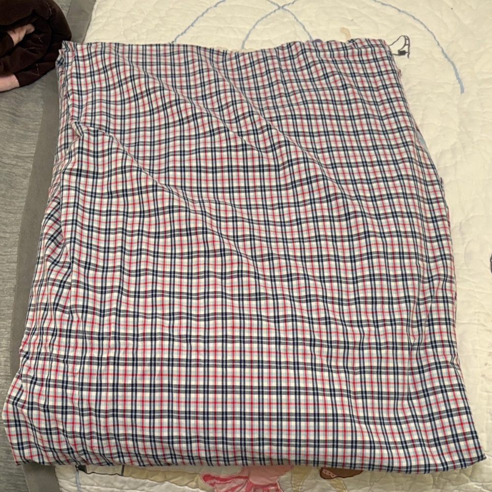 Pottery Barn Teen two toned plaid Twin Duvet Cover.